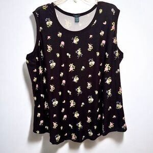 Rue+ 4X Black Floral Tank Top